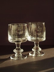 Set of 6 Vintage Heavy Glasses 5.1″ 5oz White Wine Aperitif Goblets Clear