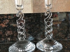 Pair Crystal Millennium (2) Champagne Flute Glasses Year 2000 Cristal d’ Arques
