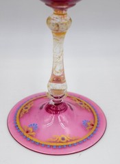 Venetian Italian Murano Salviati Hand Painted Wine Glass – Gondola, Circa 1930