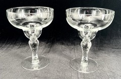 2x Martello Pattern by LIBBEY 13 oz Margarita Glasses Barware, Hammered Stem