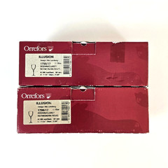Lot of 2 Orrefors Illusion Claret Glass 1799 in Boxes