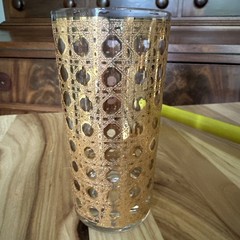 Vintage MCM Culver Canella 12oz High Ball 22k Gold Glasses 1960’s—Set of 8