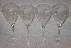 Lenox FANLIGHT Crystal Stemware 8″ Wine Glasses / Water Goblets x 4