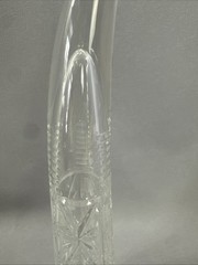 Vintage Russian USSR Lead Crystal Wine Drinking Horn Hand Cut Glass Decorative