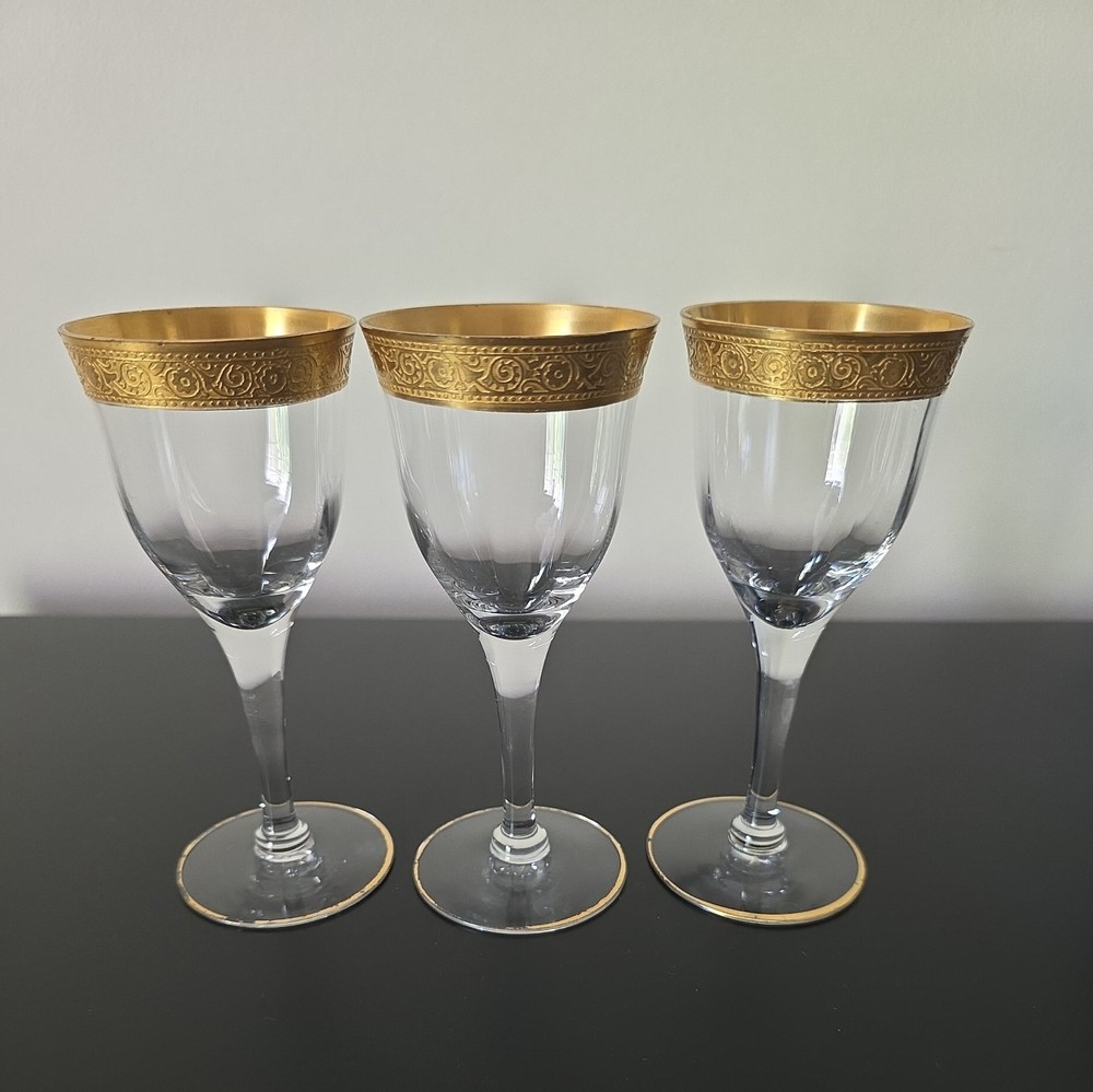 Tiffin-Franciscan, Minton Clear (Stem 14196) Wine Glass, 3 pieces.