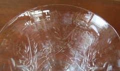 Libbey Rock Sharpe #2011-11 Dots Floral Cut Oyster/Fruit Cocktail(s)
