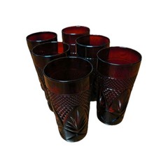 Set of 6 Luminarc Cristal D’Arques Durand Ruby Red Tumblers Made In France