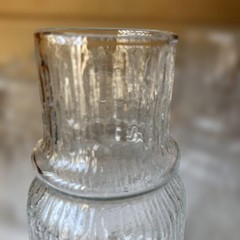 HOYA Icy Textured Bedside Carafe Tumbler Glass D6.4cm H12cm 8 Set