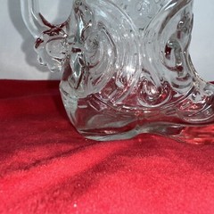 Vtg Libby Cowboy Boot Shaped Clear Glass Beer Mug With Handle 6″ Western Barware