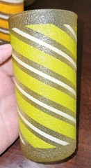 Mid-Century Modern Candy Stripe Frosted Texture Multicolor Tumbler Glasses – 6PC