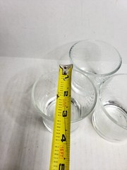 Textured Dot Glass Rocks Glasses Set of 3 Clear Glass Cocktail Glasses