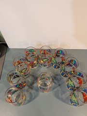 Lot of 10 Libbey 16 oz Tropical Fish Cooler Glasses Tumblers Vintage Retro USED