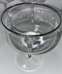 Lenox Desire Platinum Rim Crystal Champagne Sherbet Glass Set of 6