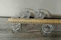 Vintage Set Of 4 Tiffin-Franciscan King’s Crown Clear Wine Goblets 3.5″ Tall