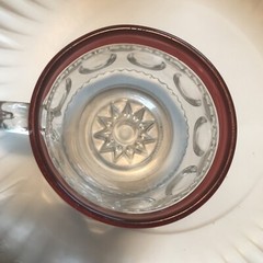 Vintage King’s Crown Thumbprint Ruby Flash Punch Cup US Glass