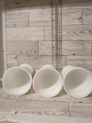 Vintage Set of 3 Milk Glass Goblet Glasses w Grape Motif Footed 5 1/2″ Retro MCM