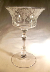CAMBRIDGE ROSE POINT CRYSTAL #3500 6-1/2″ TALL 7-OUNCE TALL SHERBET CHAMPAGNE!