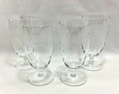 Princess House Heritage Stemmed Iced Tea/Water Glass Goblet ~ Set of 4 #524