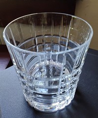 Tiffany & Co. Plaid Crystal Double Old Fashioned Tumbler Glass 3 5/8″