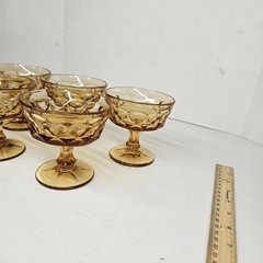 Vintage Noritake Perspective Amber 4″ Desert/ Ice cream Goblet Set of 5 Dishes