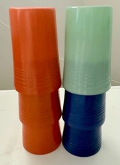 6 Vtg HAZEL Atlas Various Modern Tone PLATONITE Water / Juice Glasses