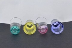 SET OF 4 MULTI COLOR IMPRESSIONS SHOT GLASSES – MINT