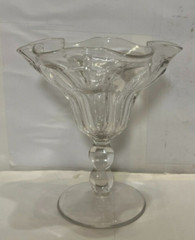 Vintage Heisey Glass Ruffled Edge Pedestal Sundae Dish R.N. 350676 Excellent
