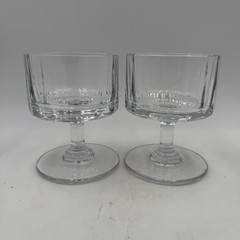 Set of 2 Dansk Keri Ribbed Water Goblets Glasses