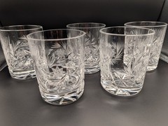 Set of 5 Vintage Lowball Whiskey Tumblers