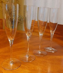 RARE VTG Seneca Glass Co. Lead Crystal Connoisseur Champagne Flutes SET OF FOUR