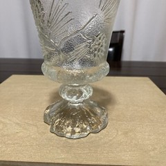 Indiana Tiara Glass CLEAR Ponderosa Pine Cone FOOTED GOBLET 6” Discontinued