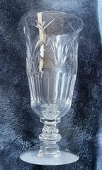 Set of 4 Pretty Dainty Crystal Etched Liqueur Cordial Glasses 1940s
