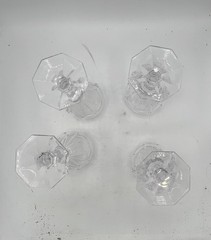 4 Crystal Hand Cut Glass Water Goblet Elegant, 5 7/8″ Tall X 3″ Diameter