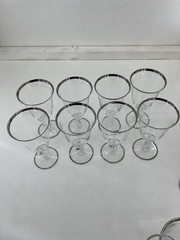 Vintage Imperial Glass Ohio Twist Clear Platinum Crystal Stemware Lot of 17