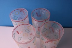 4 Highball Glass Tumblers Prisma Frosted Glass Christmas Spirit