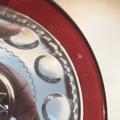 Vintage King’s Crown Thumbprint Ruby Flash Punch Cup US Glass