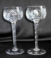 German wine goblets cut lead crystal set of 10 tall faceted stem