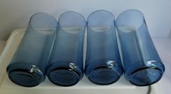 Set Of 8 Vintage Libbey Bolero Dusky Blue Glasses Tumbler Cooler 16 oz