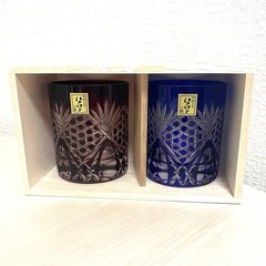 Tajima Glass Edo Kiriko Hex Basket Weave Gift Celebration