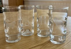 4 Kosta Elis Bergh 5.5″ Deco Zodiac Engraved Glasses Gemini Aries Taurus Cancer