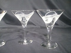 Dorothy Thorpe Floral Liqour Cocktail/Martini Glasses Set of 5