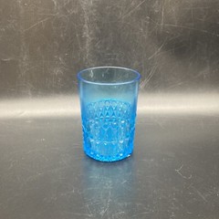 VTG Buttons and Bows teal blue juice glass