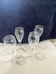 Princess House Heritage Pattern Crystal Champagne Tulip Glasses Set Of 4