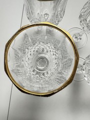 Cristal D Arques Longchamp Gold Rim Crystal Wine Glasses 6 1/2″ Set of 6 France
