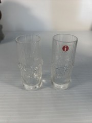 Rare Set Of 2 Vintage Iittalia Nova Schnapps Glasses 1970’s