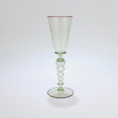 Large Signed Alan Goldfarb American Art Glass Venetian Style Glass Goblet – 3.