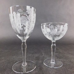 Pineapple Pattern Crystal Stemware, Matching Wine & Champagne Glasses *YOU PICK