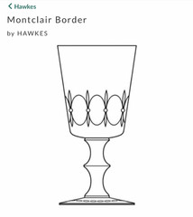 Vintage Hawkes Crystal Set of 6 Montclair Border Juice/Cordial Glasses Signed