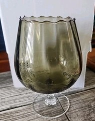 Vintage Empoli Smokey Green Brandy Snifter. 6 1/2”