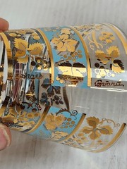 Georges Briard “Rouge Blush” Grape & Vine Glasses – Set of 2 Gold & Blue – 3.5″